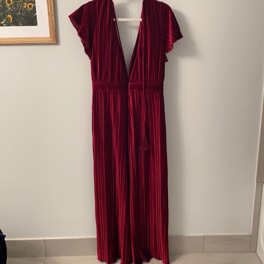red velvet jumpsuit